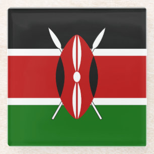 Kenya Flag Glass Coaster