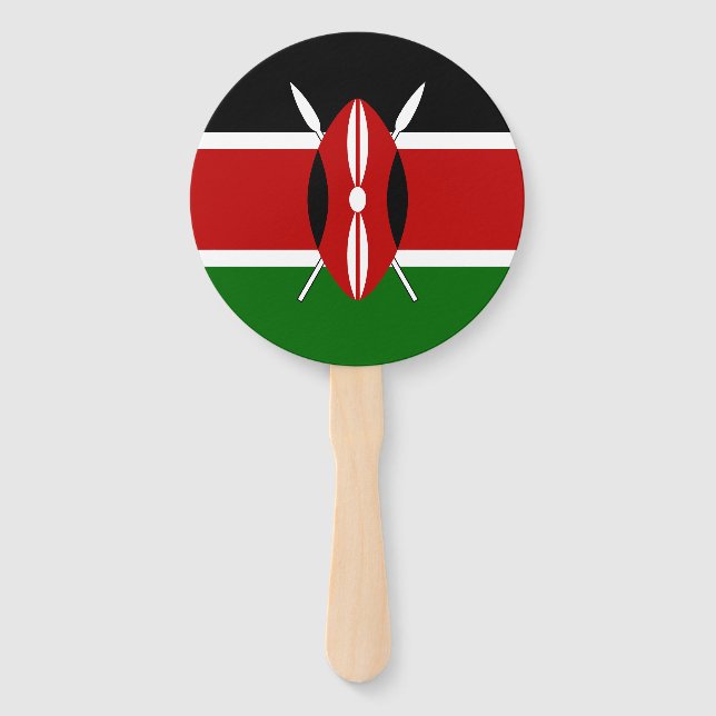 Kenya Flag Hand Fan (Front)