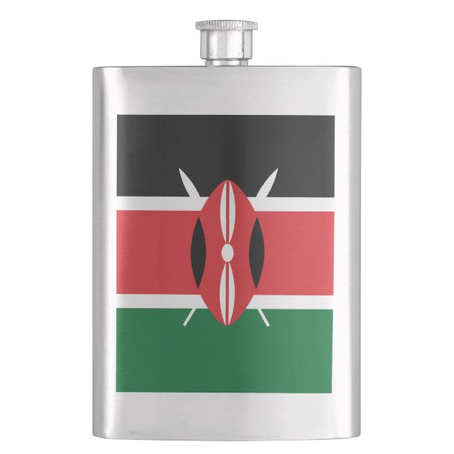 Kenya flag hip flask (Front)