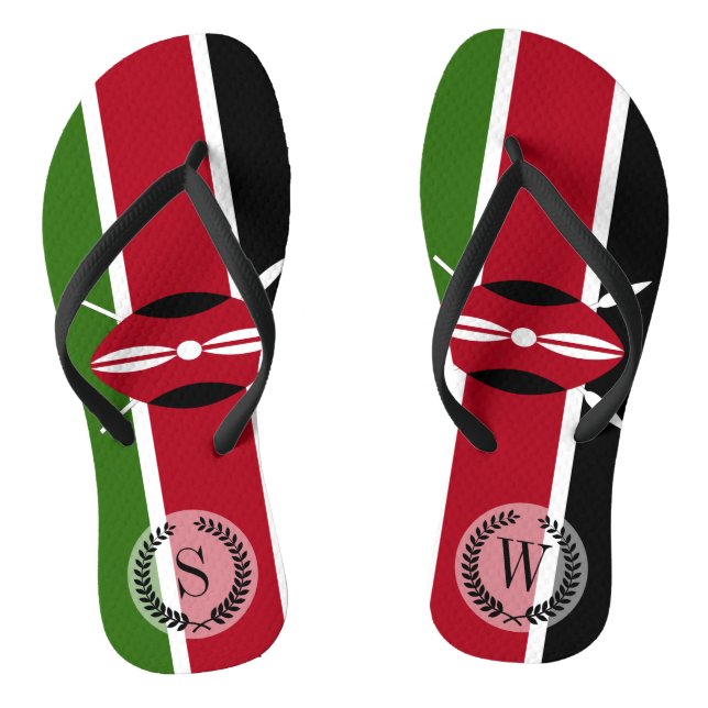 Kenya Flag Jandals (Footbed)