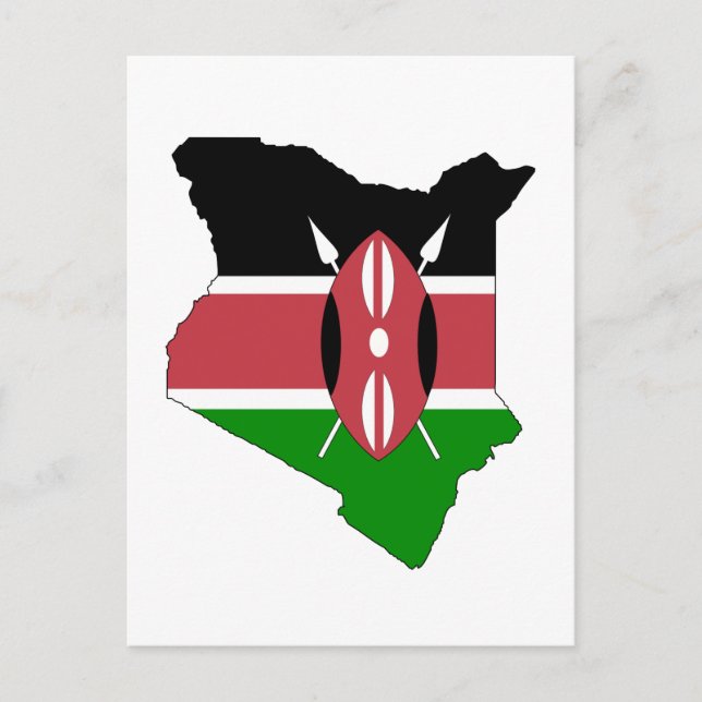 Kenya flag map postcard (Front)