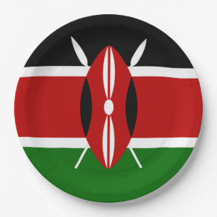 Kenya flag paper plate