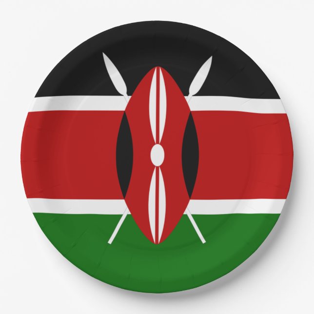 Kenya flag   paper plate (Front)