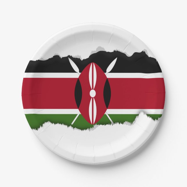 Kenya Flag Paper Plate (Front)