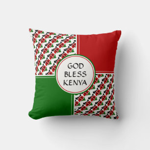 KENYA FLAG Patriotic Kenyan GOD BLESS Cushion