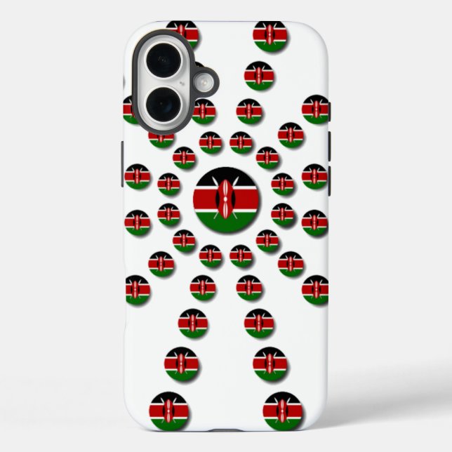 Kenya Flag Radial Pattern: Patriotic Art & Decor Case-Mate iPhone Case (Back)