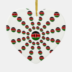 Kenya Flag Radial Pattern: Patriotic Art & Decor Ceramic Tree Decoration
