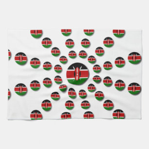 Kenya Flag Radial Pattern: Patriotic Art & Decor Tea Towel