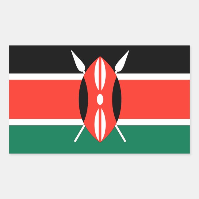 Kenya Flag Rectangular Sticker (Front)
