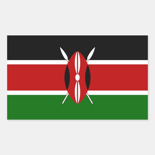 Kenya Flag Rectangular Sticker (Front)