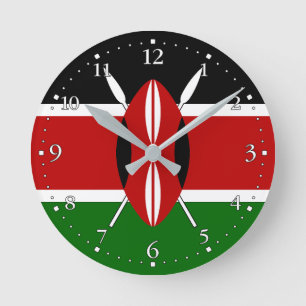 Kenya Flag Round Clock