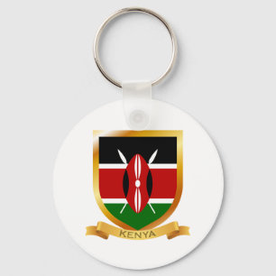 Kenya Flag Shield Key Ring