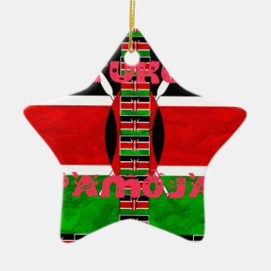 Kenya Flag Tuko Pamoja Ceramic Tree Decoration