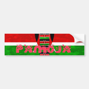 Kenya Flag: Tuko Pamoja - Unity Art Design Bumper Sticker