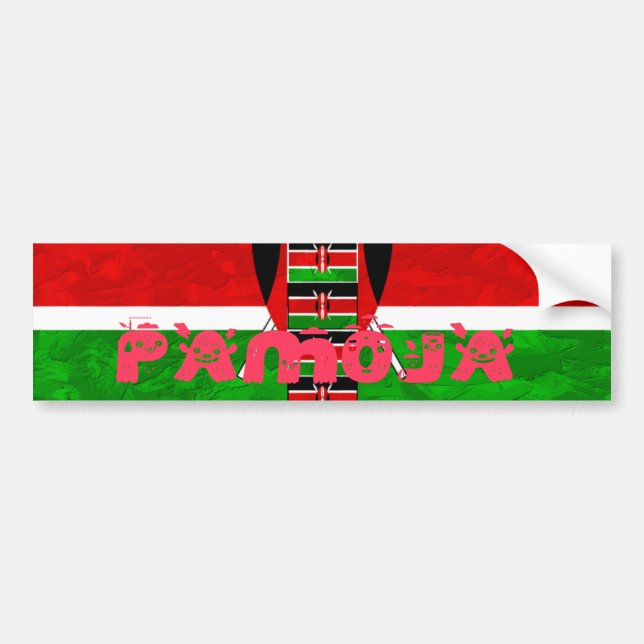 Kenya Flag: Tuko Pamoja - Unity Art Design Bumper Sticker (Front)