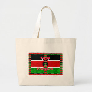 Kenya Flag: Tuko Pamoja - Unity Art Design Large Tote Bag