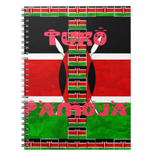 Kenya Flag: Tuko Pamoja - Unity Art Design Spiral Notebook