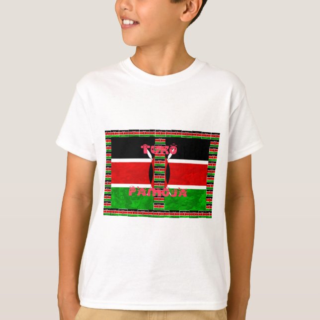 Kenya Flag: Tuko Pamoja - Unity Art Design T-Shirt (Front)