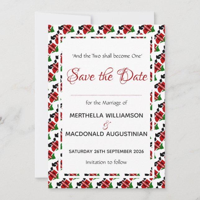 KENYA FLAG Wedding Custom Christian Save The Date (Front)