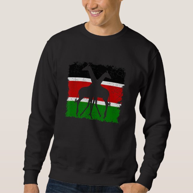 Kenya Flag with Giraffe Sweatshirt (Front)