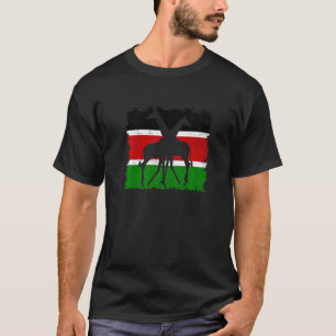 Kenya Flag with Giraffe T-Shirt