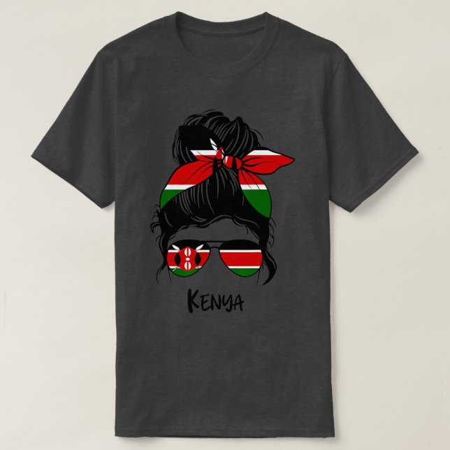 Kenya Girl Kenyan girl Kenya woman flag  T-Shirt (Design Front)