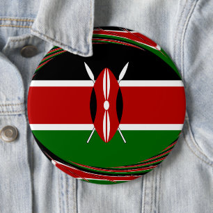 Kenya Hakuna Matata Black Red Green 6 Cm Round Badge