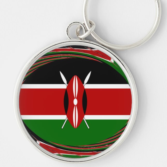 Kenya Hakuna Matata Black Red Green Key Ring (Front)