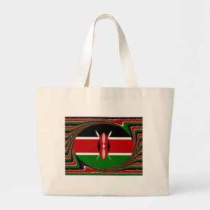 Kenya Hakuna Matata Black Red Green Large Tote Bag