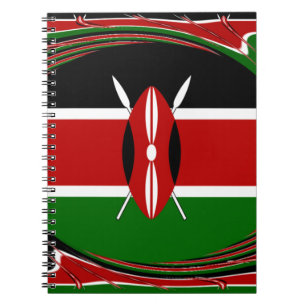 Kenya Hakuna Matata Black Red Green Spiral Notebook