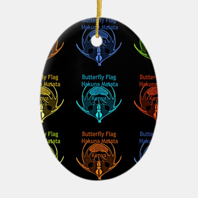 Kenya Hakuna Matata Ceramic Tree Decoration (Front)