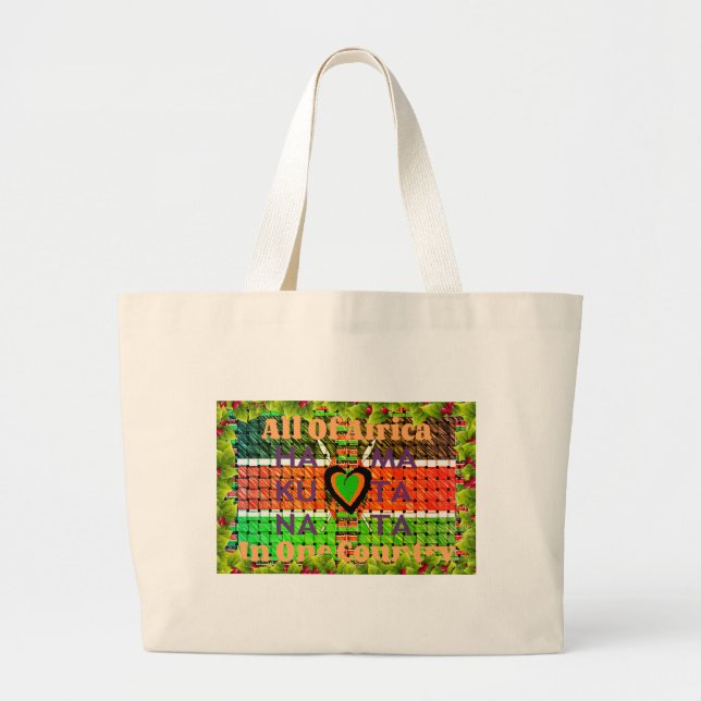 Kenya Hakuna Matata Large Tote Bag (Front)