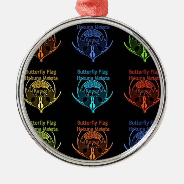 Kenya Hakuna Matata Metal Tree Decoration (Front)