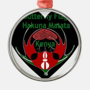 Kenya: Hakuna Matata Swahili   Butterfly Abstract  Metal Tree Decoration