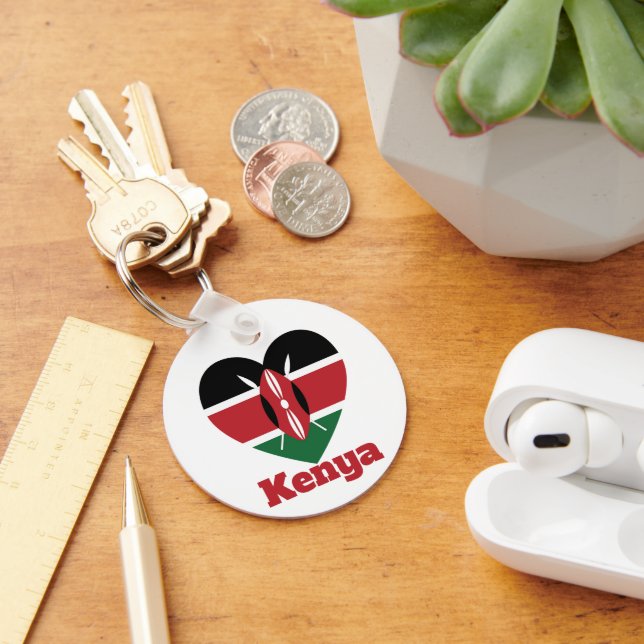 Kenya Heart Flag Key Ring (Desk)