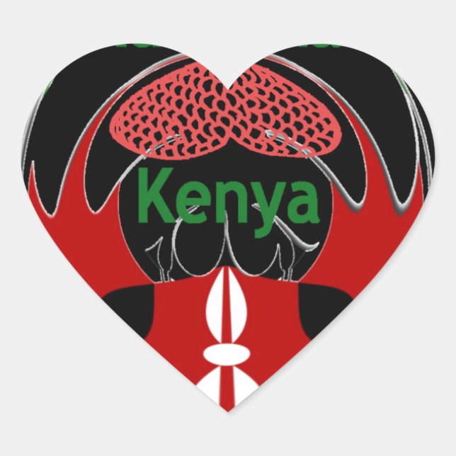 Kenya Heart Sticker (Front)