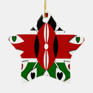 Kenya Hearts Ceramic Tree Decoration