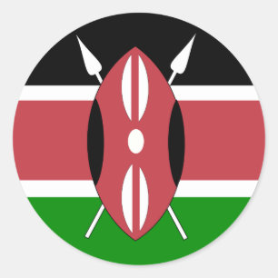 Kenya High quality Flag Classic Round Sticker