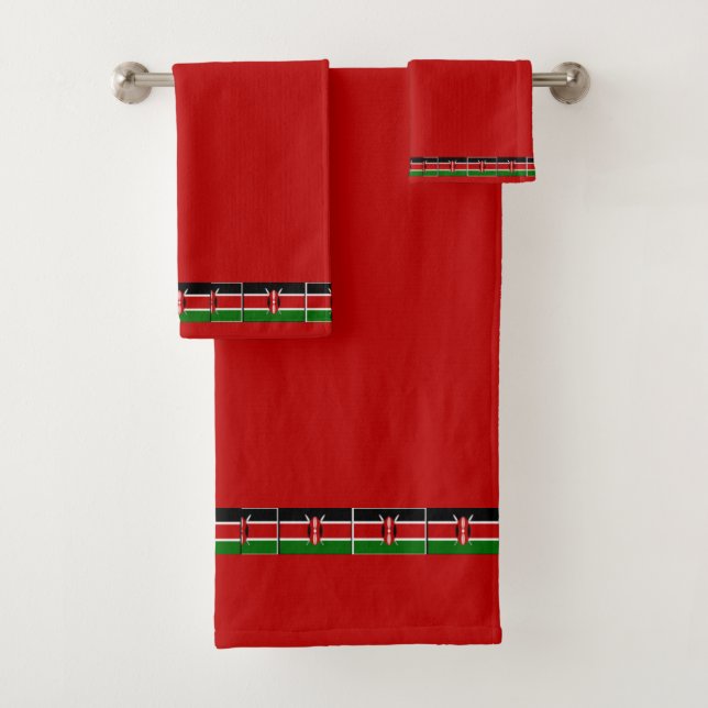 Kenya  In Red Bath Towel Set (Insitu)