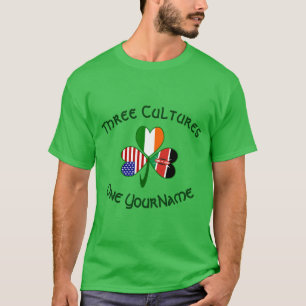 Kenya Ireland USA Shamrock Flag Personalised Men's T-Shirt