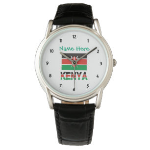Kenya Kenyan Flag Green Personalised Men's Watch