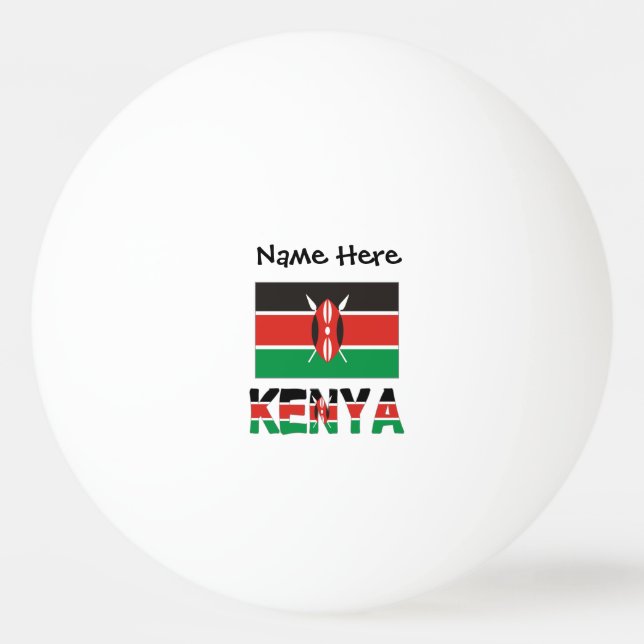 Kenya Kenyan Flag Personalised Name  Ping Pong Ball (Front)