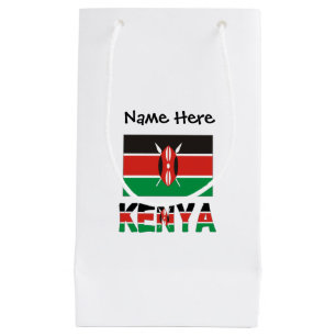 Kenya Kenyan Flag Personalised Name Small Gift Bag