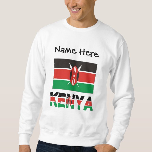 Kenya Kenyan Flag Personalised Name  Sweatshirt (Front)