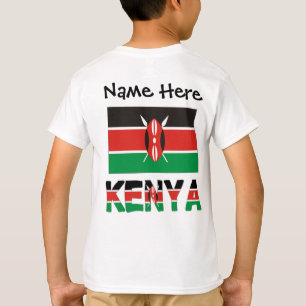 Kenya Kenyan Flag Personalised Name  T-Shirt