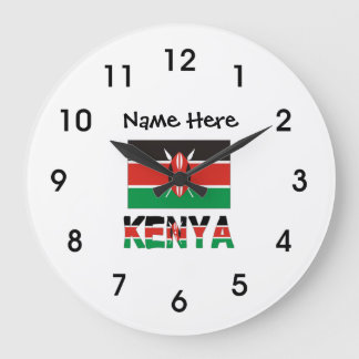 Kenya Kenyan Flag Personalized Large Clock