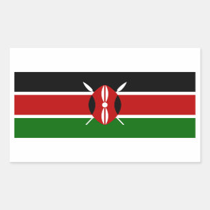 Kenya/Kenyan Flag Rectangular Sticker