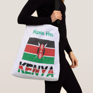 Kenya Kenyan Flag Tiled Green Personalised Crossbody Bag