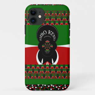 Kenya Lovely back red green ethnic hearts tribal  Case-Mate iPhone Case