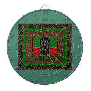 Kenya Lovely back red green ethnic hearts tribal Dartboard